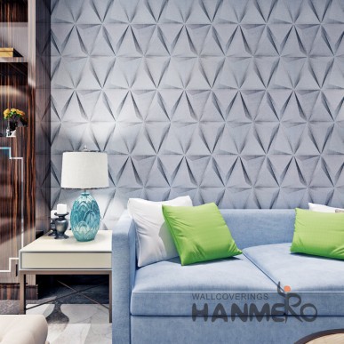 HANMERO Geometric 3D Triangle Black Grey Modern Wallpaper For Club