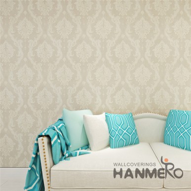 HANMERO European Gold Brown EMbossed Flower Strippable Wallpaper 