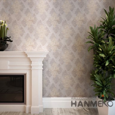 HANMERO Deep Brown Floral PVC European Waterproof Embossed Wallpaper