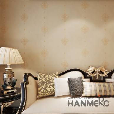 HANMERO Simple European Floral Embossed Gold PVC Wallpaper For Wall 