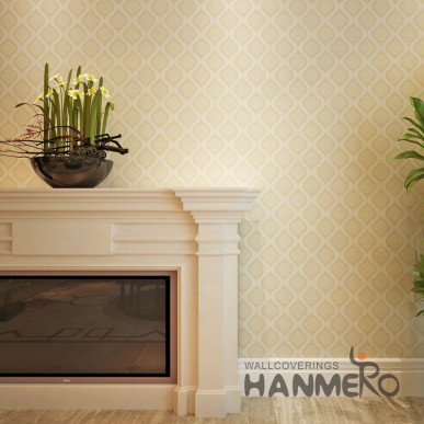 HANMERO Gold Repeated Flowers Embossed Surface SGS PVC Wallpaper