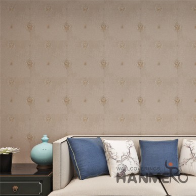 HANMERO European Flowers Design Brown Soundproof PVC Wallpaper