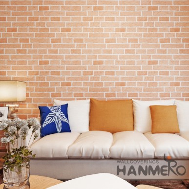  HANMERO Modern 3D Brick PVC Wallpaper With Embossed For TV Background